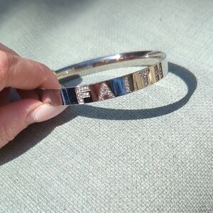 Silver and Gold 'FAITH' Bangle Bracelet